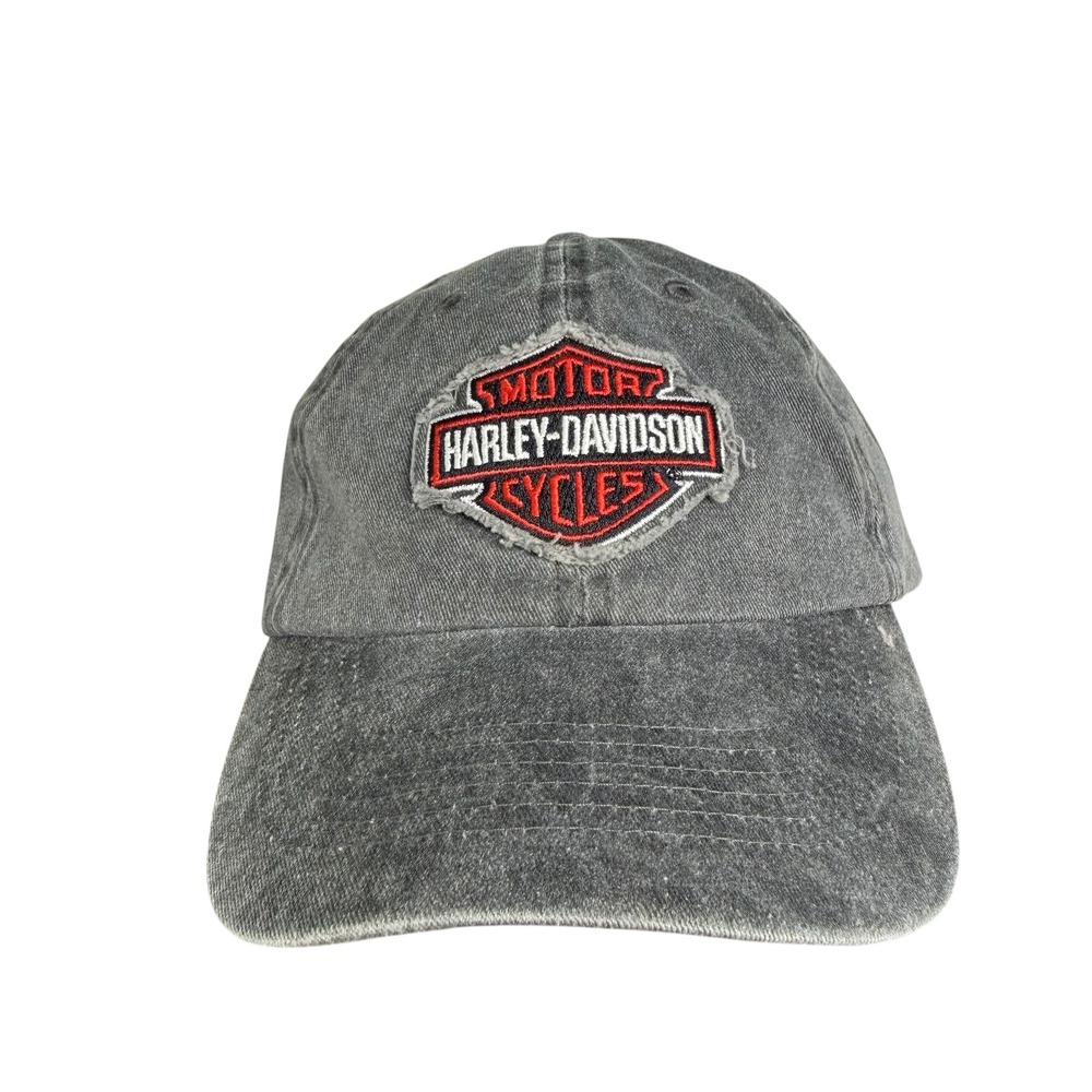 Harley-Davidson Mens Black Acid Wash Logo Patch Baseball Hat 99441-10VM